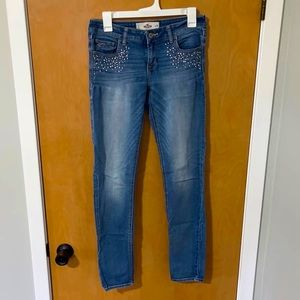 Bedazzled hollister skinny jeans